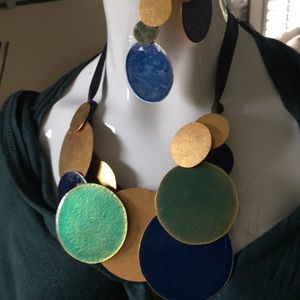 Handmade enamel multicolor necklace